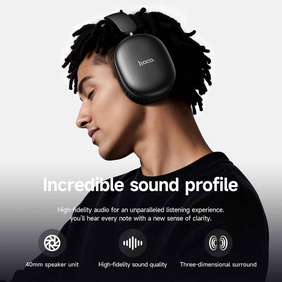 HOCO W73 pliant Bluetooth 6.0  - Anc Wireless Over Ear Headphones avis et prix